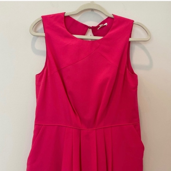 Shoshanna Midi Pink Dress Sz10  NWT has pockets! - Picture 2 of 7